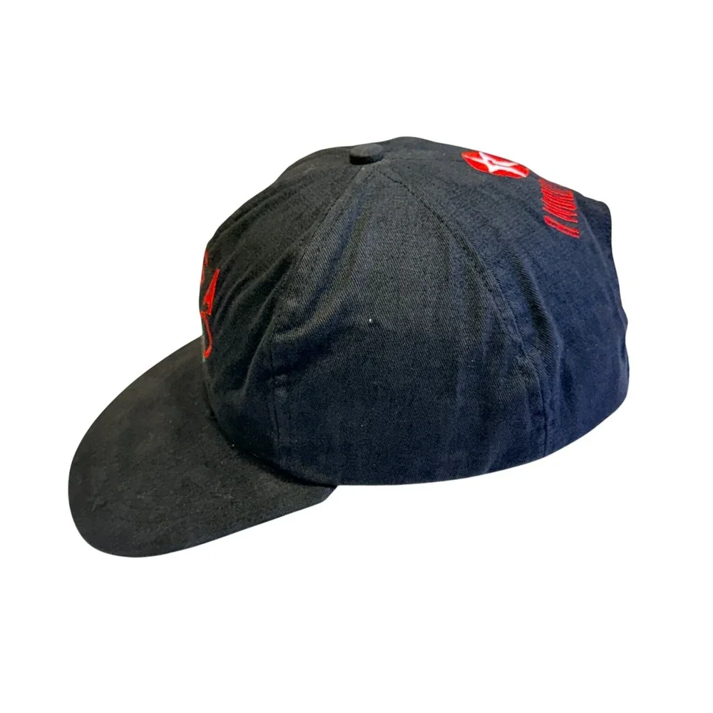 Vtg USA Olympic‎ Team Swingster Strapback Hat  Black Texaco Cap Made in USA